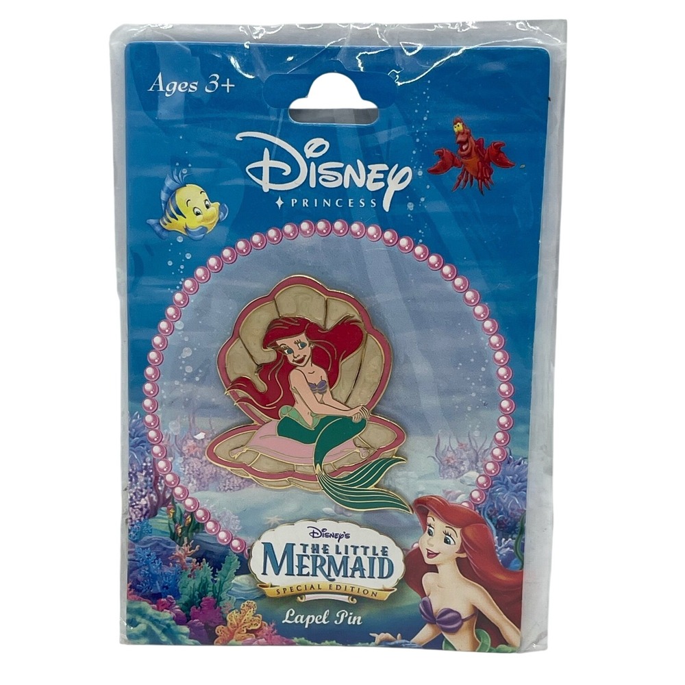 Disney Princess The Little Mermaid Special Edition DVD Ariel Seashell Lapel Pin